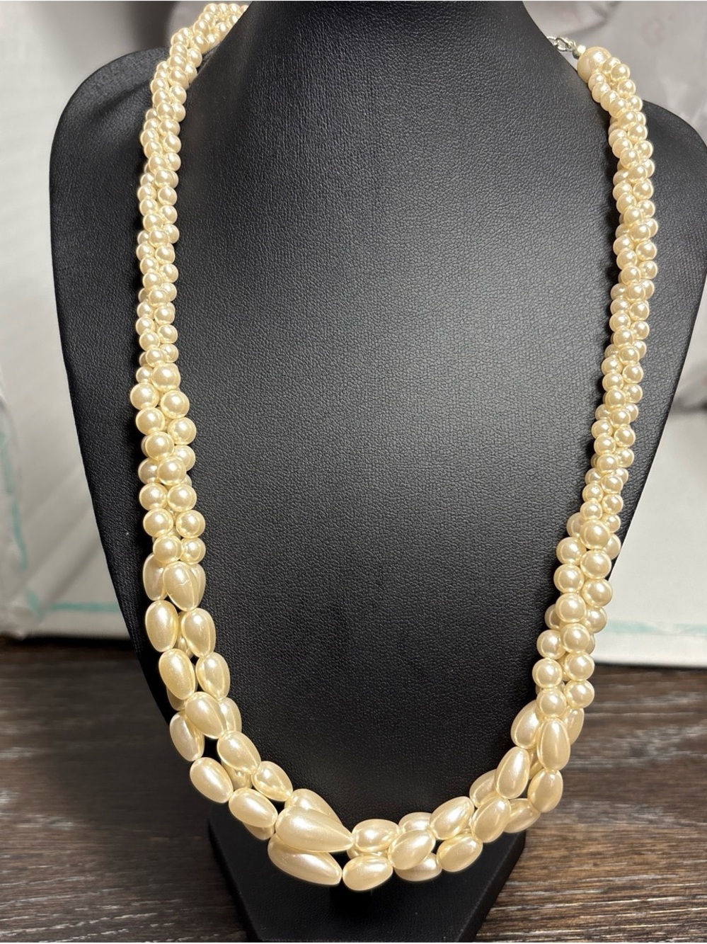 Vintage Cream Faux Pearl Multi-Strand Necklace - Elegant Women’s Jewelry-RMN